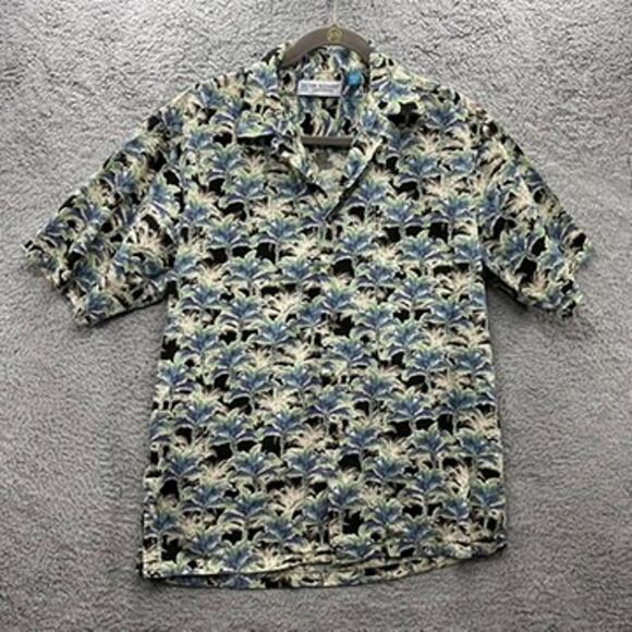 Tori Richard Uniforms Small Palm Tree Design Hawaiian Shirt Luau Tropical Party - Picture 1 of 9